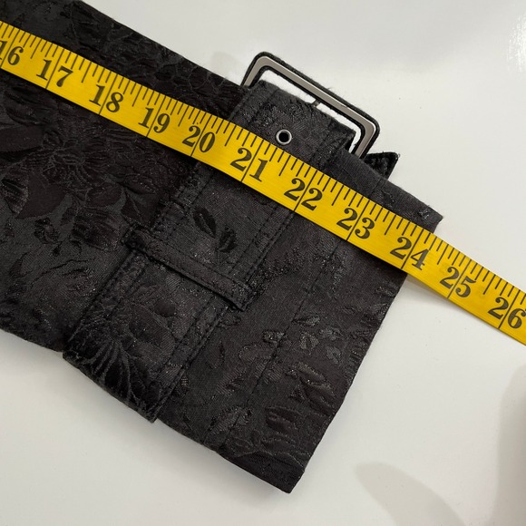 Apt 9 Womens Double Breasted Floral Trench Coat Peplum Jacket Tiered Brown Sz M - Picture 7 of 12